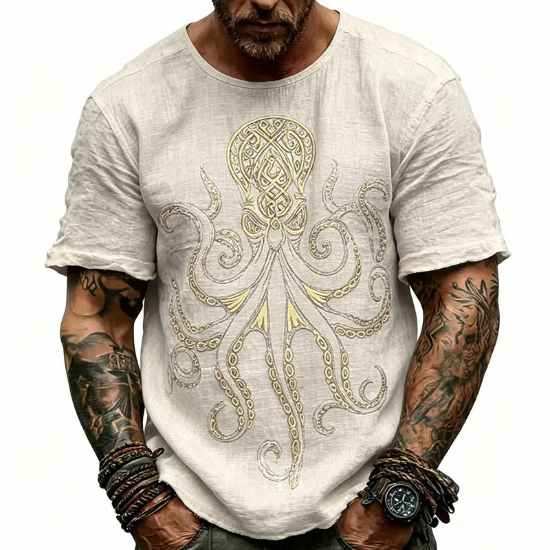 William Octopus Print T Shirt