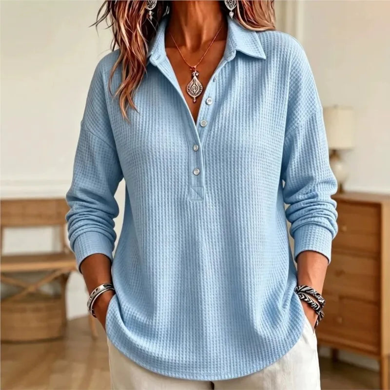 Rosamel Waffle Knit Polo Sweater