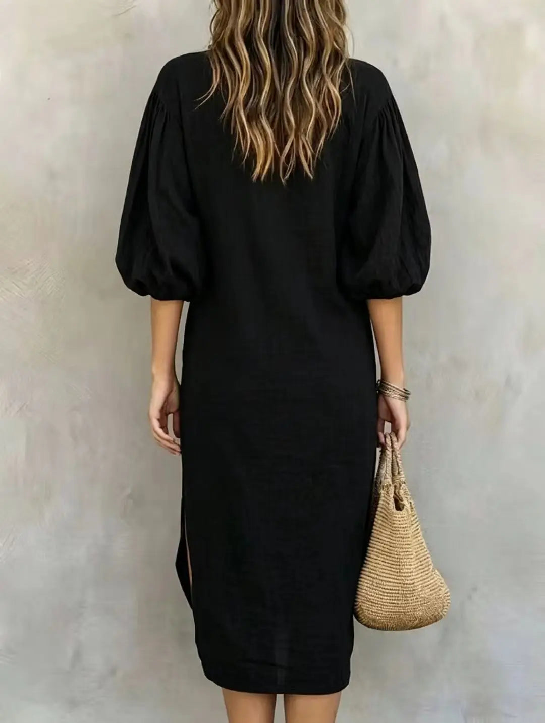 Teodora Balloon Sleeve Midi Dress