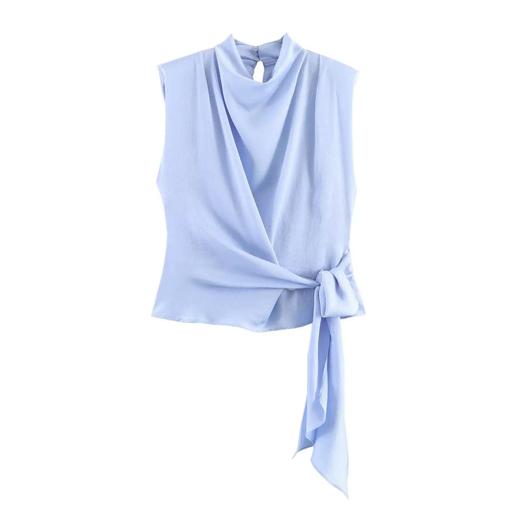 Elara Satin Tie-Waist Blouse