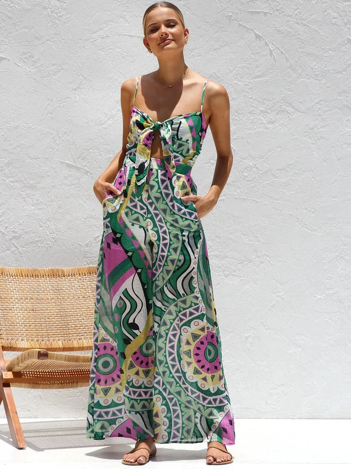 Lillian Printed Wide Leg Jumpsuit