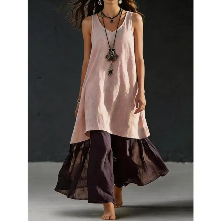 Adelise Layered Hem Maxi Dress