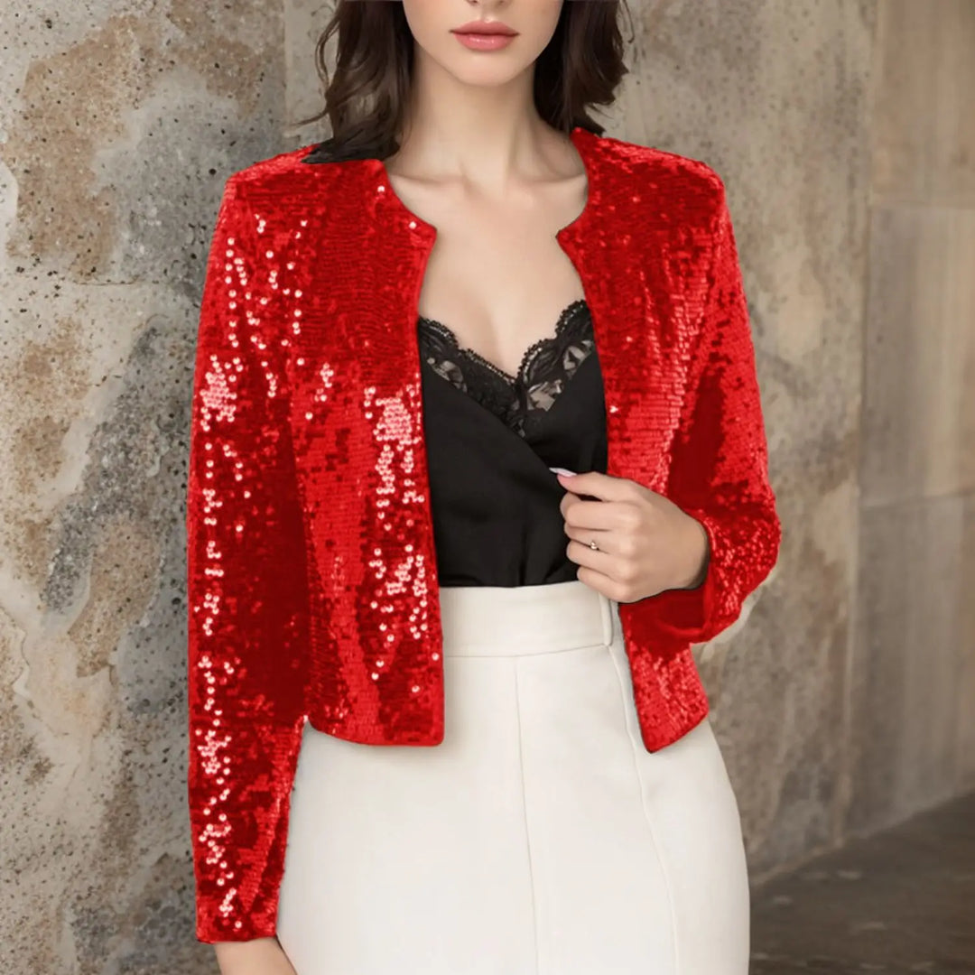 Veronique Open Front Sequin Jacket