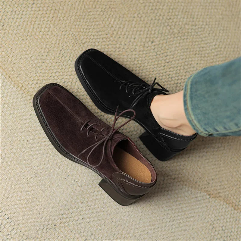 Harper Suede Block Heel Loafers