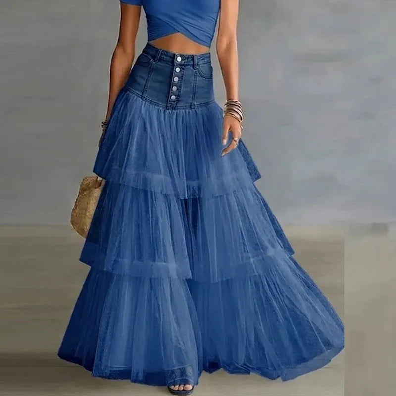 Kayla Layered Tulle Maxi Skirt