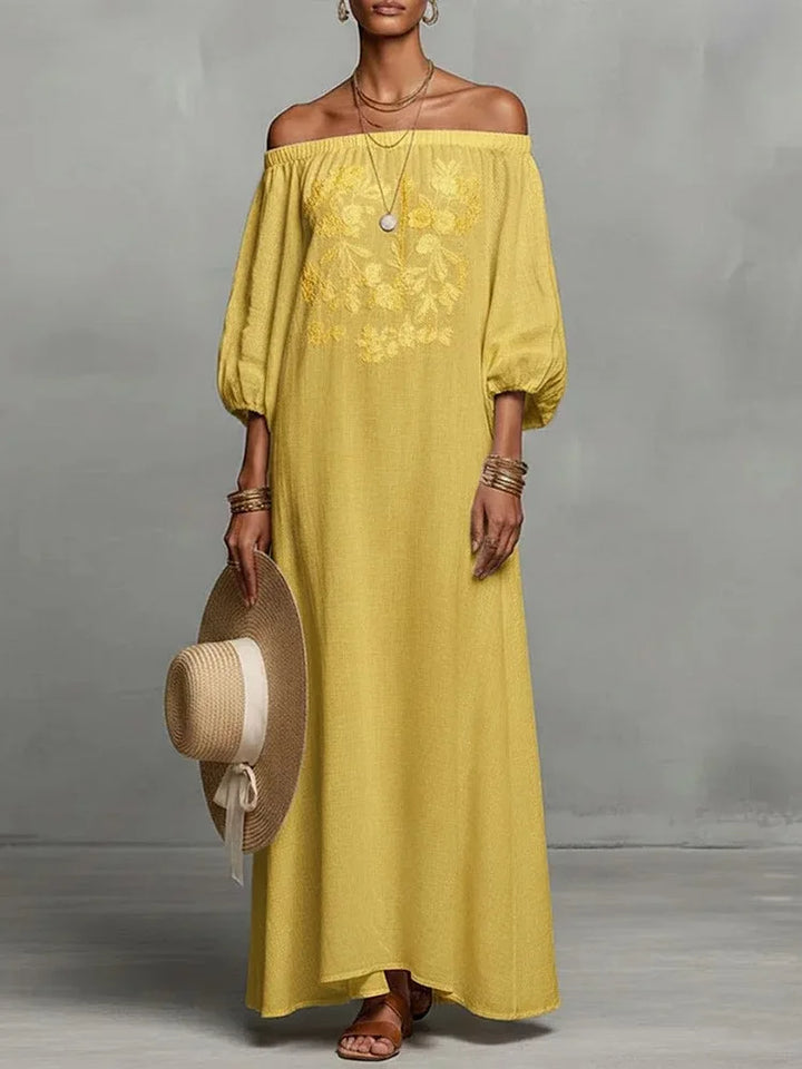 Evadelle Off Shoulder Maxi Dress