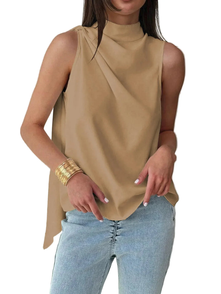 Vionara Elegant Sleeveless High Neck Blouse