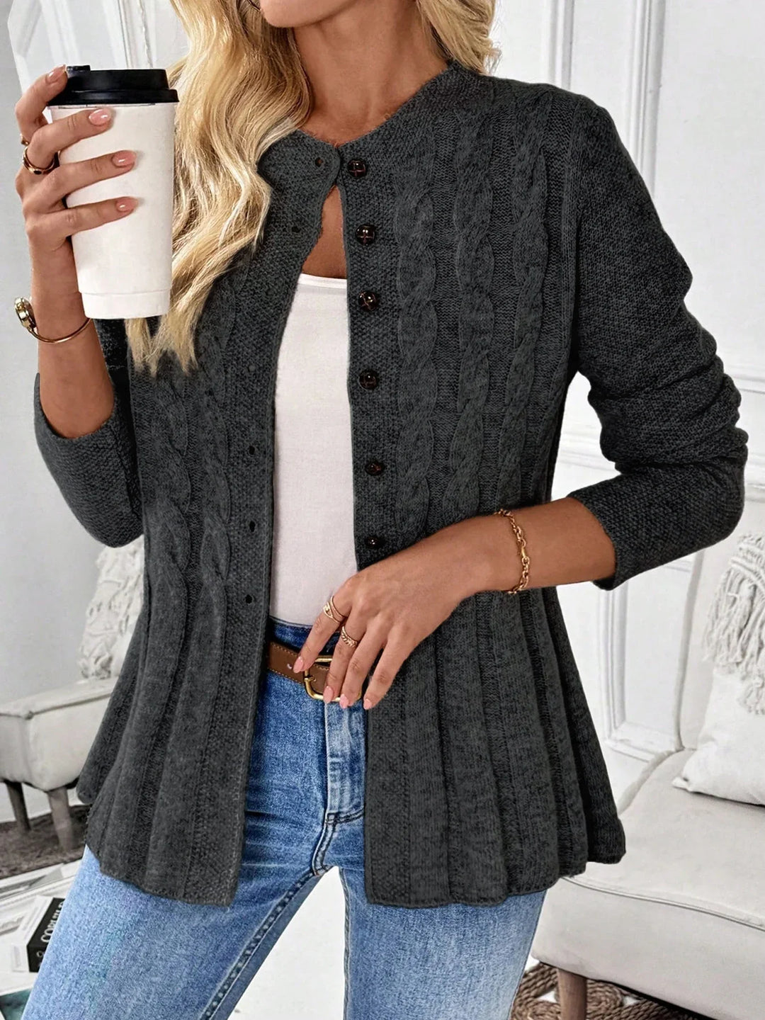 Clarabelle Cable Knit Cardigan
