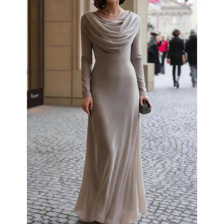 Amara Draped Neckline Maxi Dress