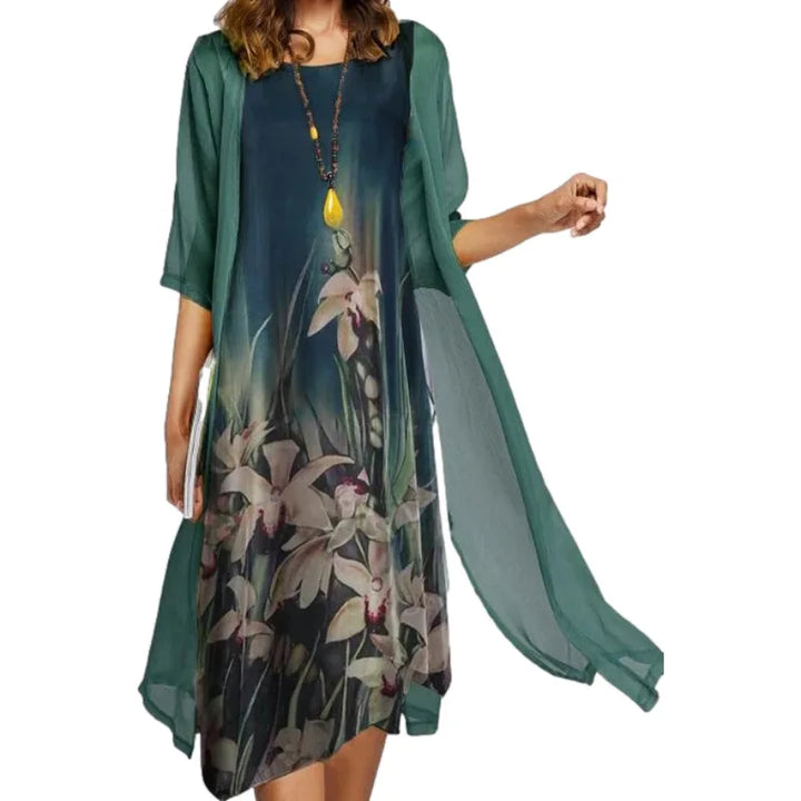 Tania Floral Layered Midi Dress