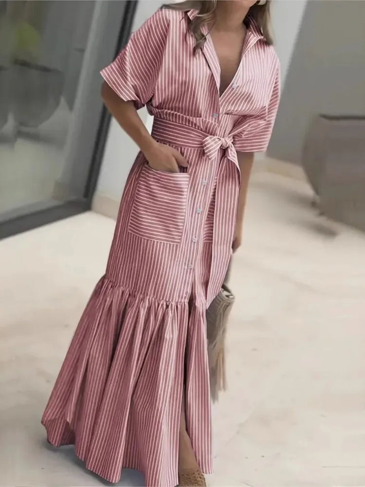 Yasmin Striped Pocket Maxi Dress