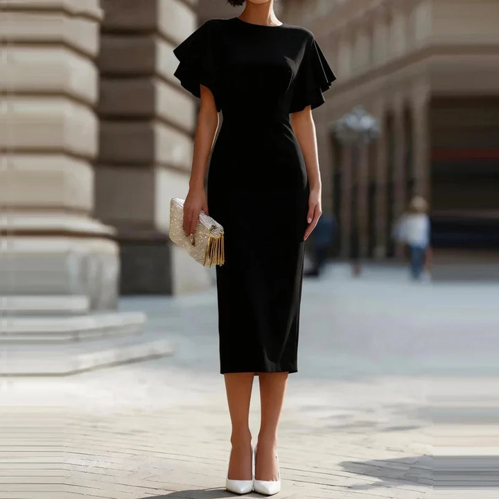 Esme Ruffle Sleeve Midi Dress