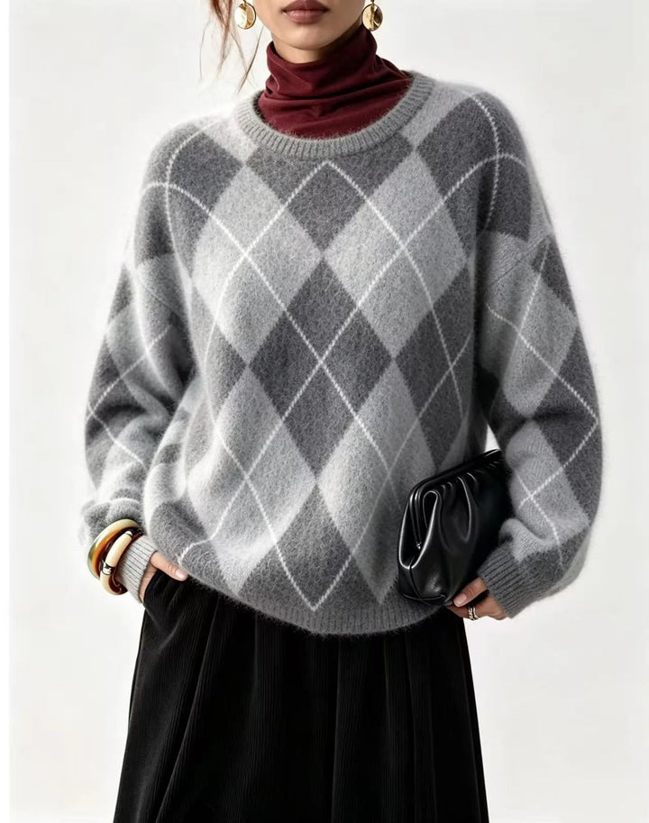 Harlow Argyle Crew Sweater