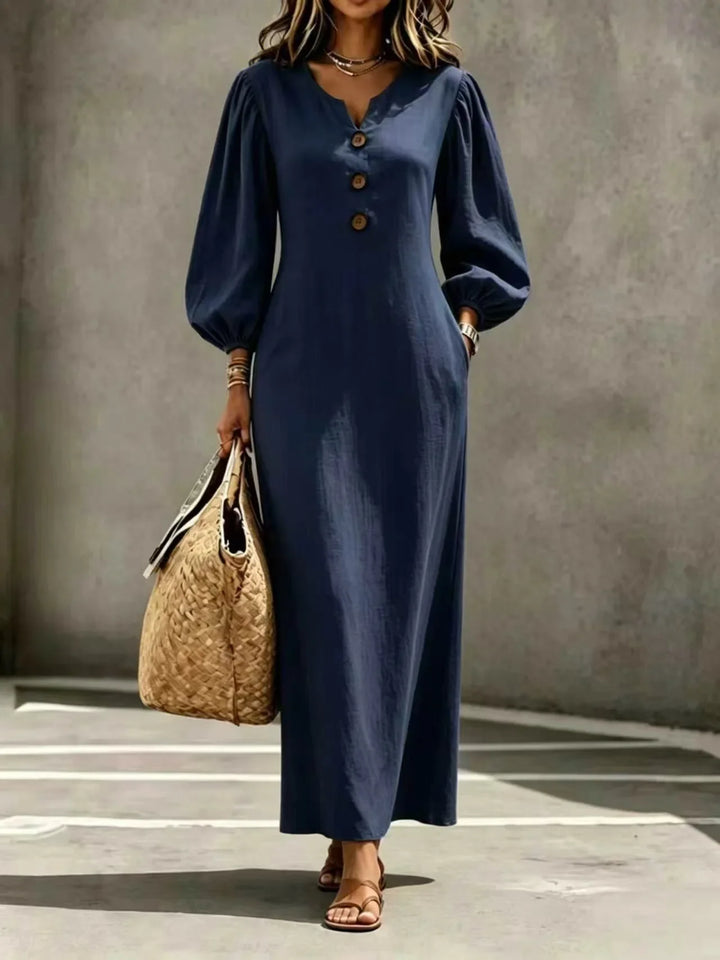Orlinda Button Front Maxi Dress