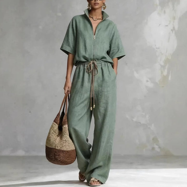 Rosamund Linen Wide Leg Pants Set