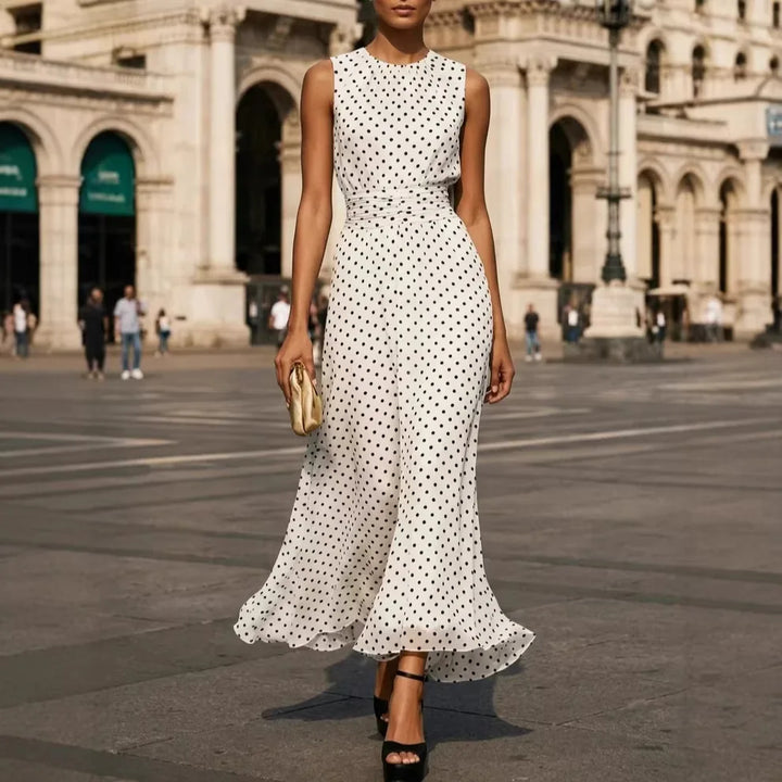 Camilla Dot Sleeveless Maxi Dres
