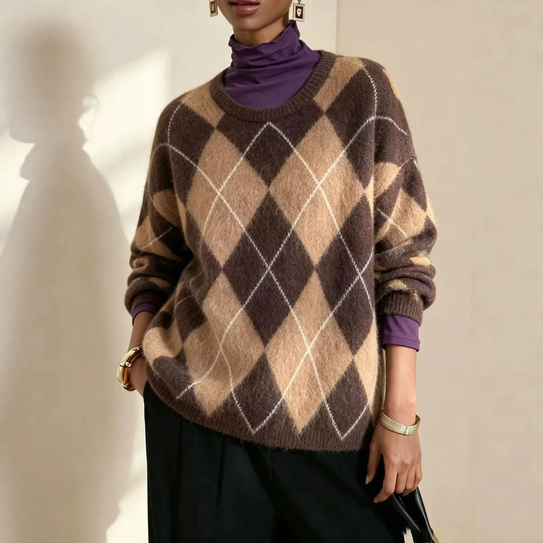 Harlow Argyle Crew Sweater