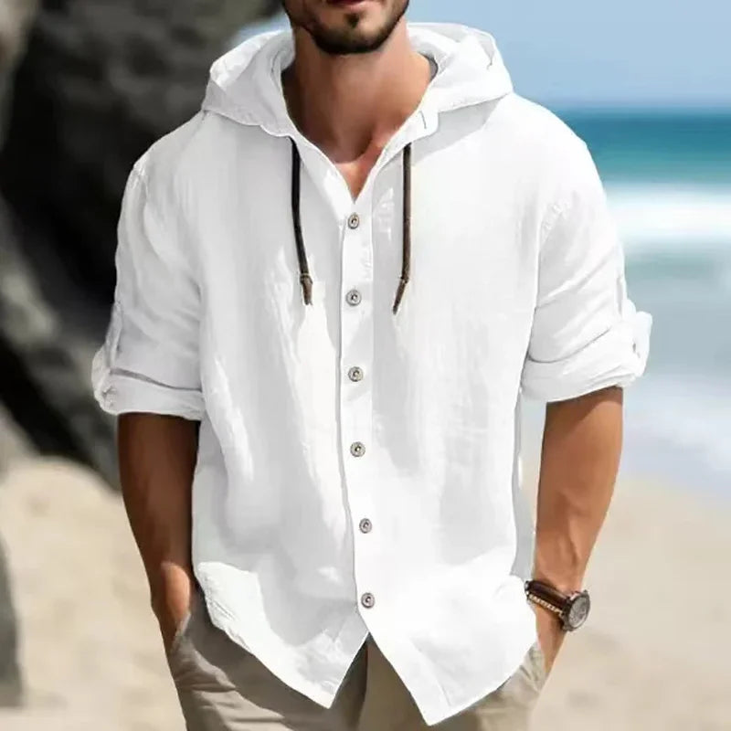 Leonard Hooded Linen Shirt