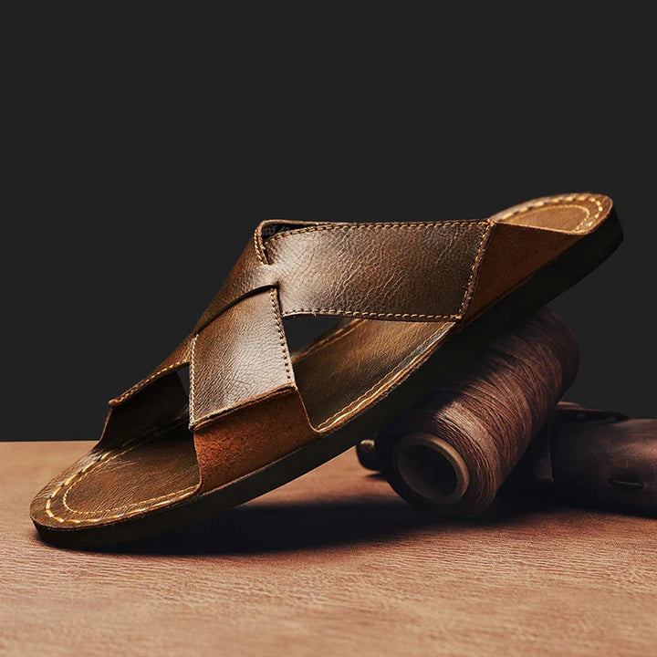 Valentino Leather Beach Sandals