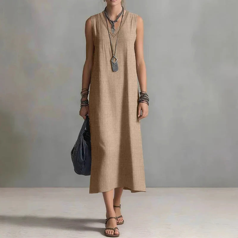 Cassiane Elegant Relaxed Sleeveless Maxi Dress