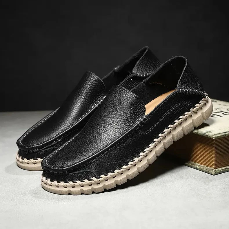 Dylan Leather Slip On Moccasins