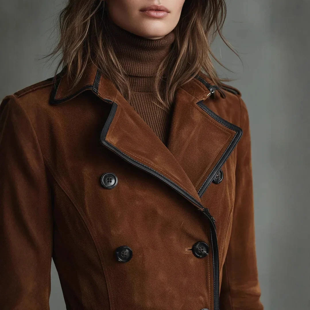 Avery Faux Suede Trench Coat