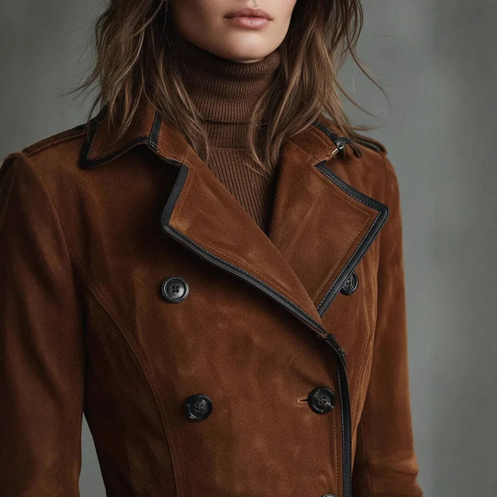 Avery Faux Suede Trench Coat