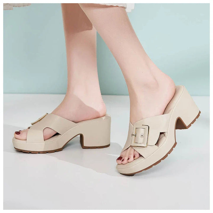 Keanna Orthopedic Buckle Heeled Sandals