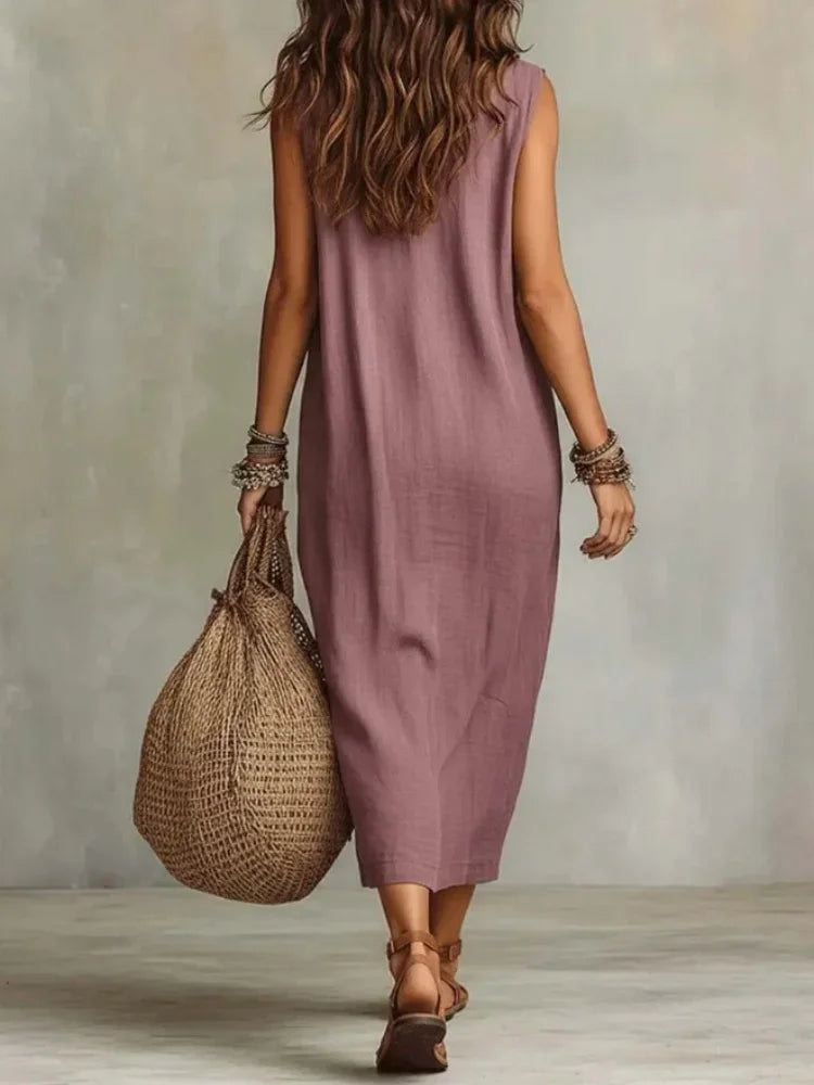 Mirella Draped Pocket Midi Dress