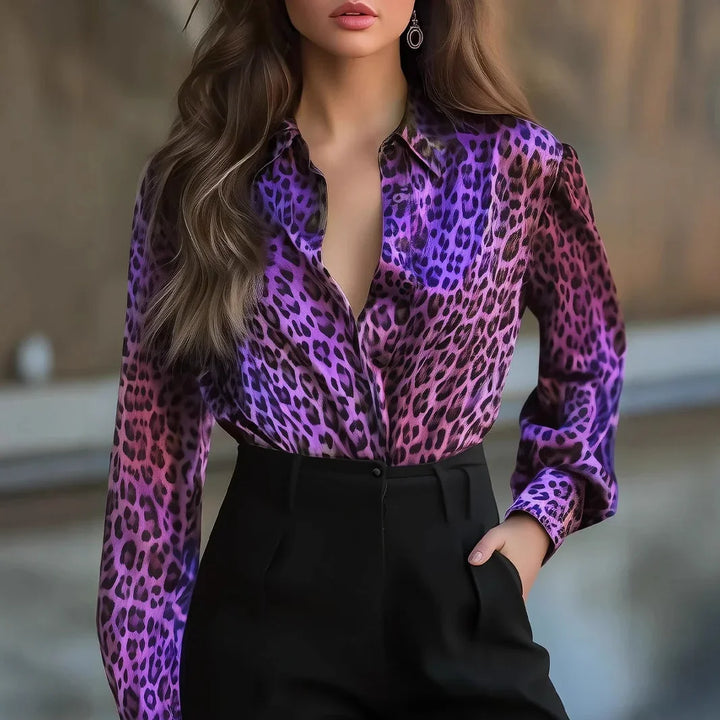 Leonora Animal Print Blouse Shirt