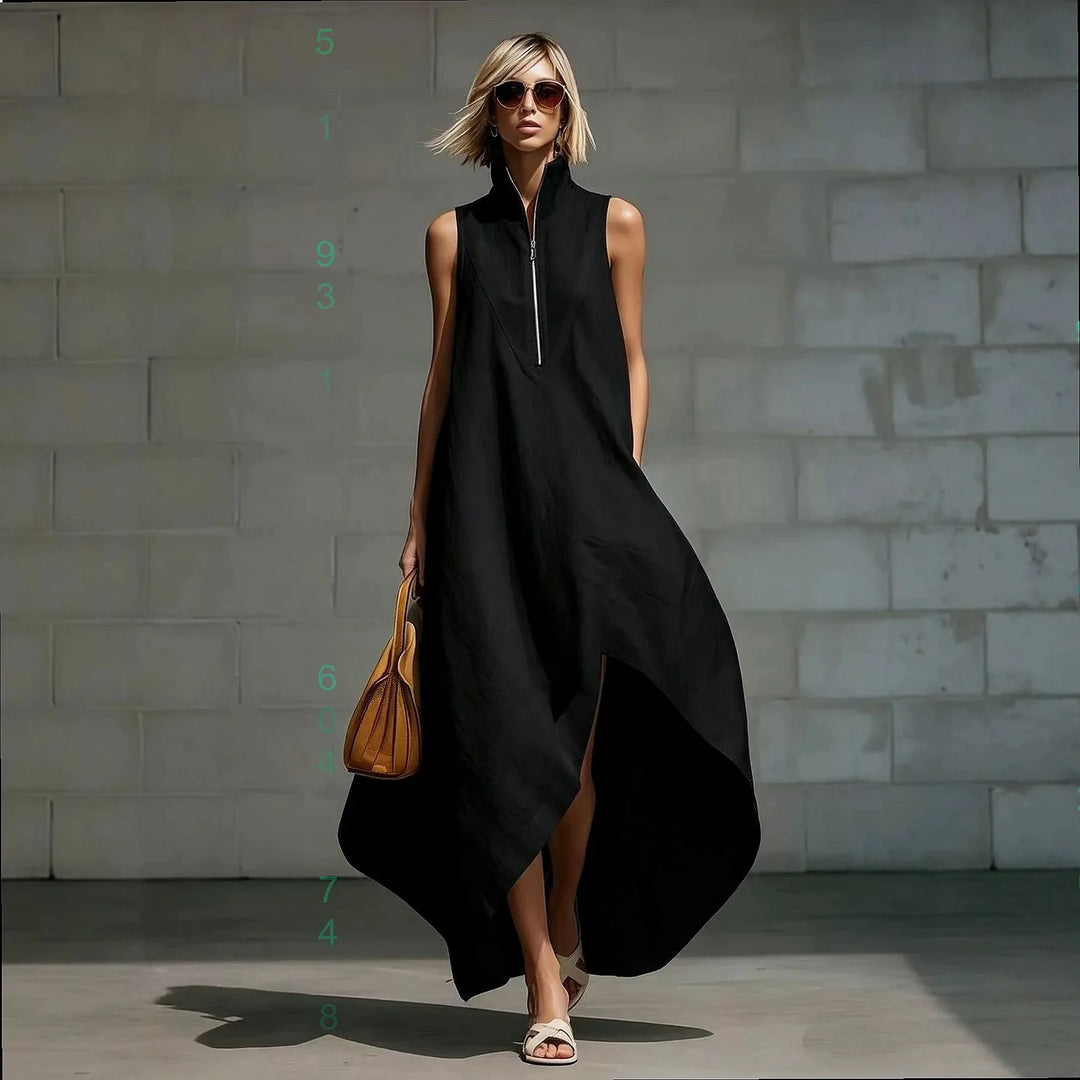 Verena Sleeveless Half Zip Long Dress