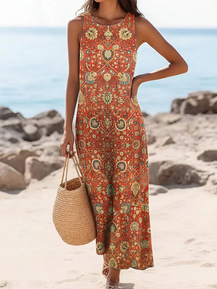 Elviana Boho Paisley Maxi Dress