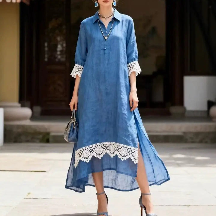 Amanda Lace Trim Midi Dress