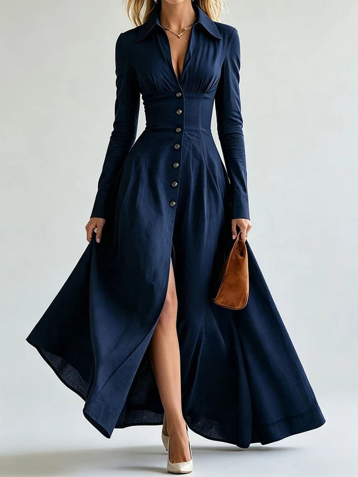 Adeline Button Front Maxi Dress