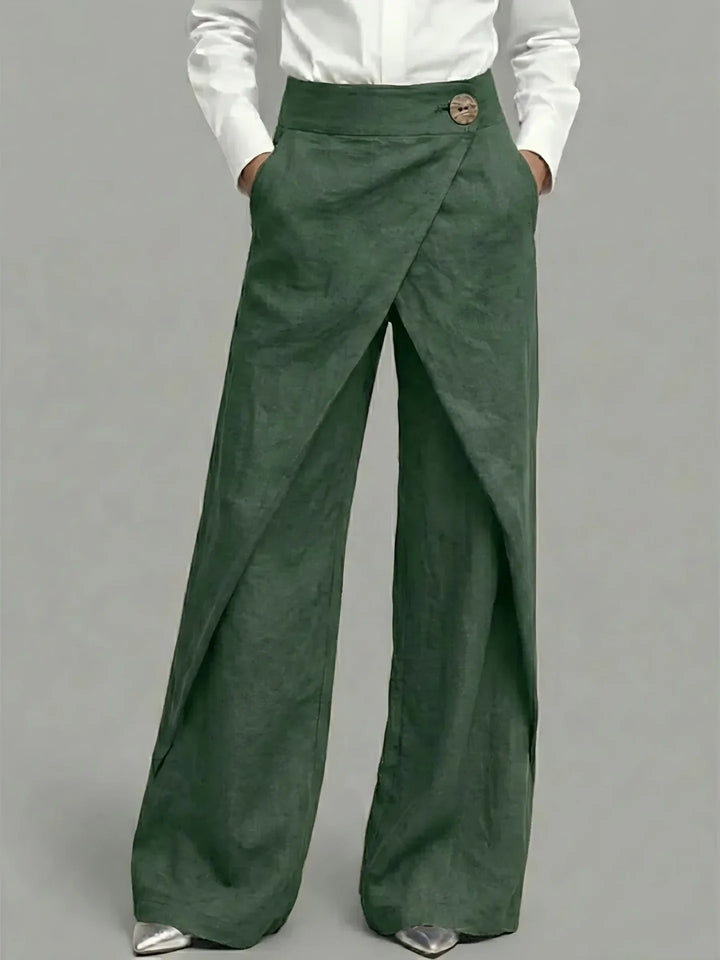 Abegail Wrap Linen Wide Leg Pants