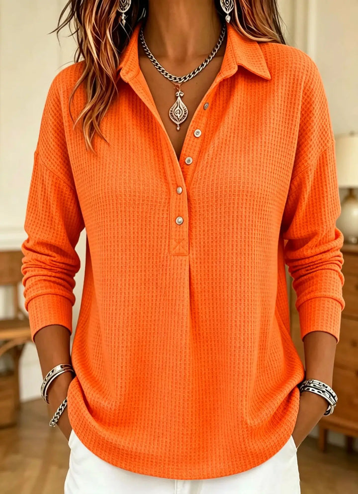 Rosamel Waffle Knit Polo Sweater