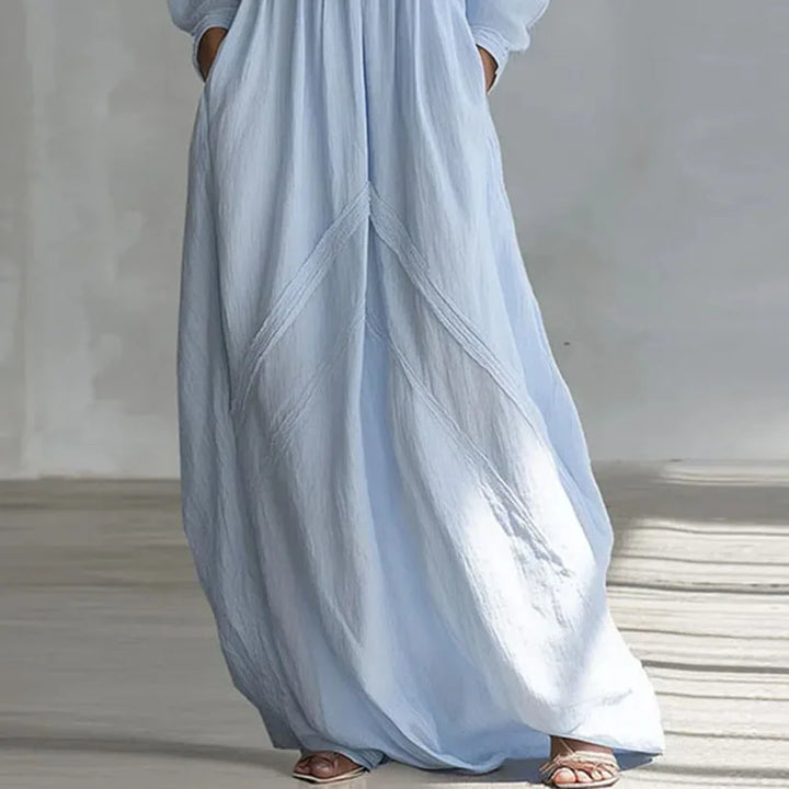 Evelia Deep V Neck Maxi Dress