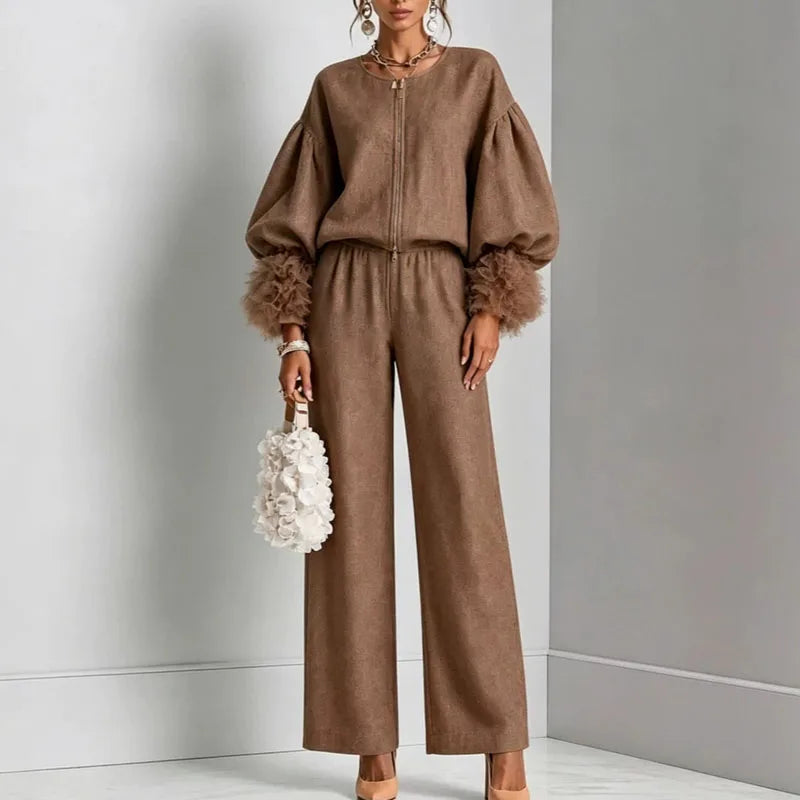 Emory Lantern Sleeve Two-Piece Set