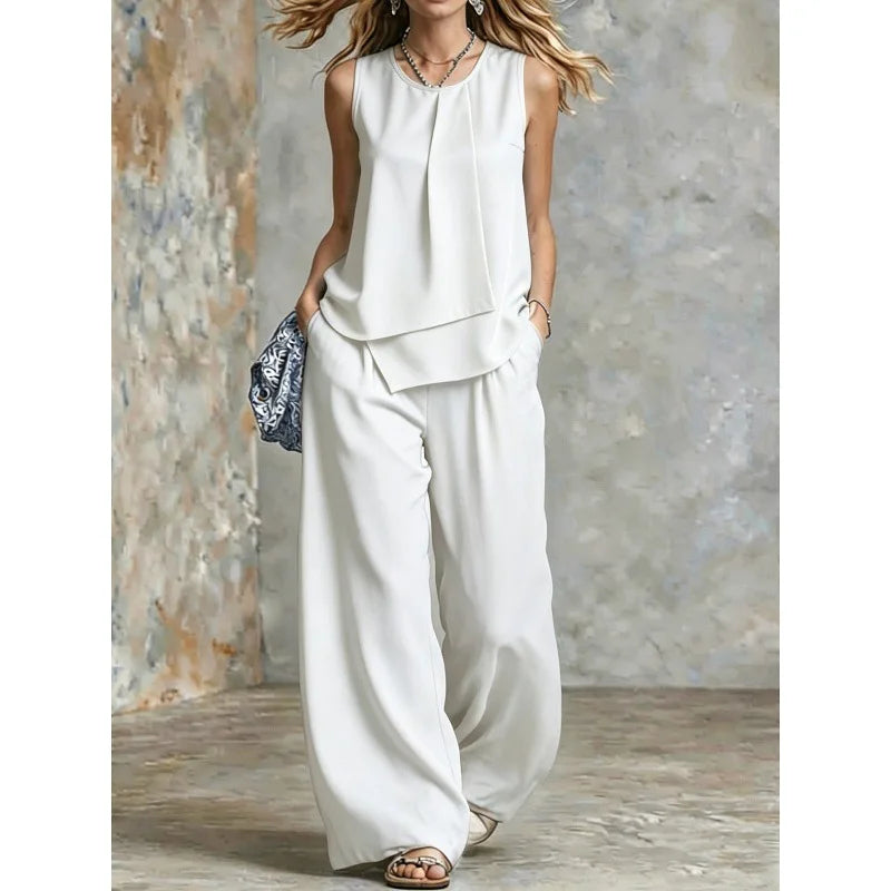 Alvenna Relaxed Fit Sleeveless Two Piece Set