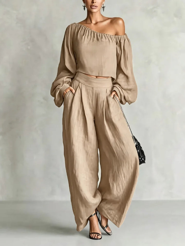 Rebecca Off Shoulder Trouser Set