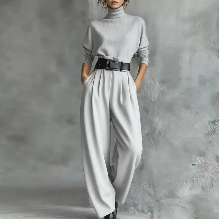 Elena Elegant Turtleneck Pant Set