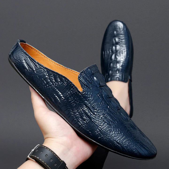 Aaron Crocodile Mule Loafers