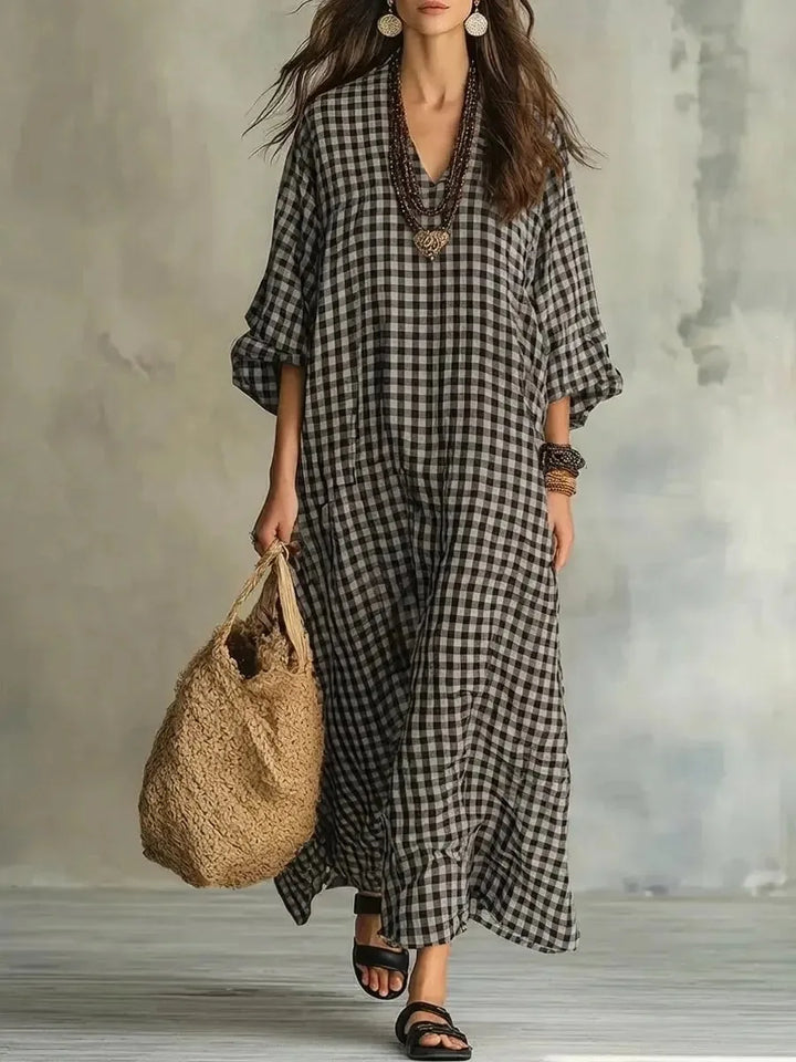 Mikayla Relaxed Plaid Maxi Dress