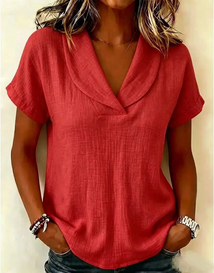 Zara Relaxed V Neck Blouse
