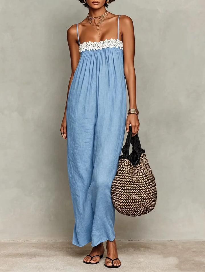 Sylvie Contrast Trim Elegant Maxi Dress