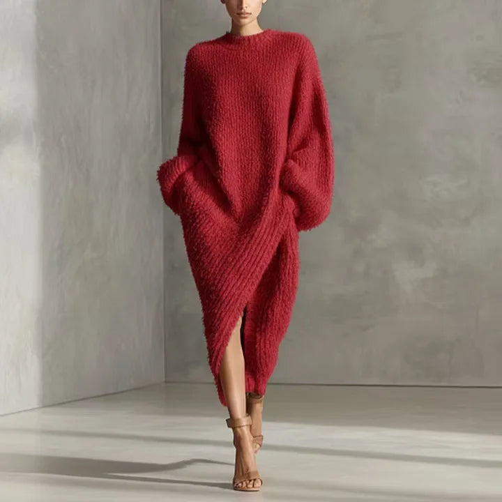 Josefina Asymmetrical Hem Sweater Dress