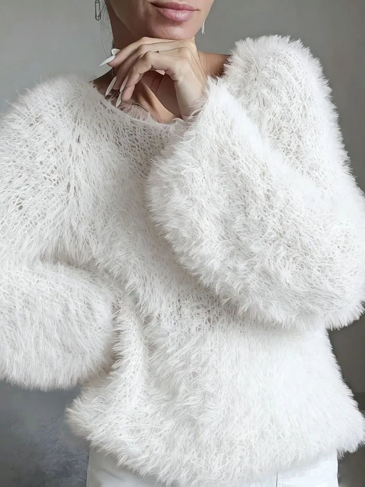 Wilhelmina Fuzzy Knit Sweater