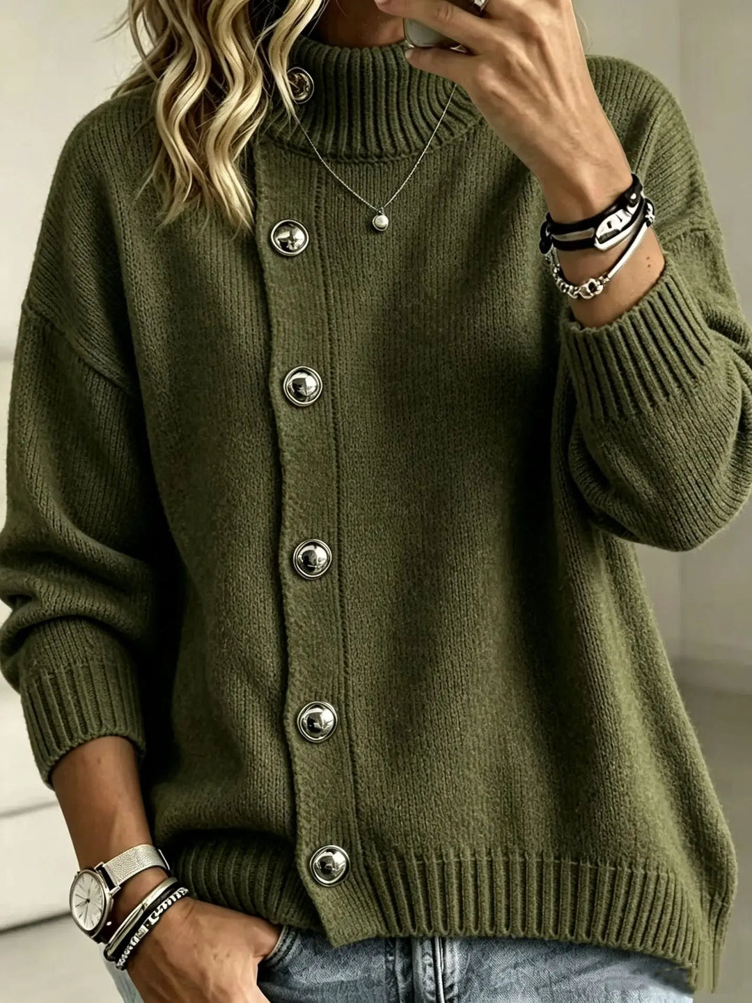 Miriam Button Front Sweater