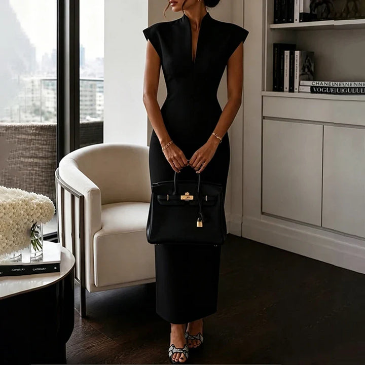 Vera Stand Collar Sheath Dress