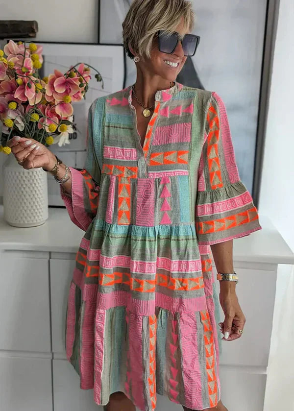 Meliana Elegant V-Neck Summer Dress